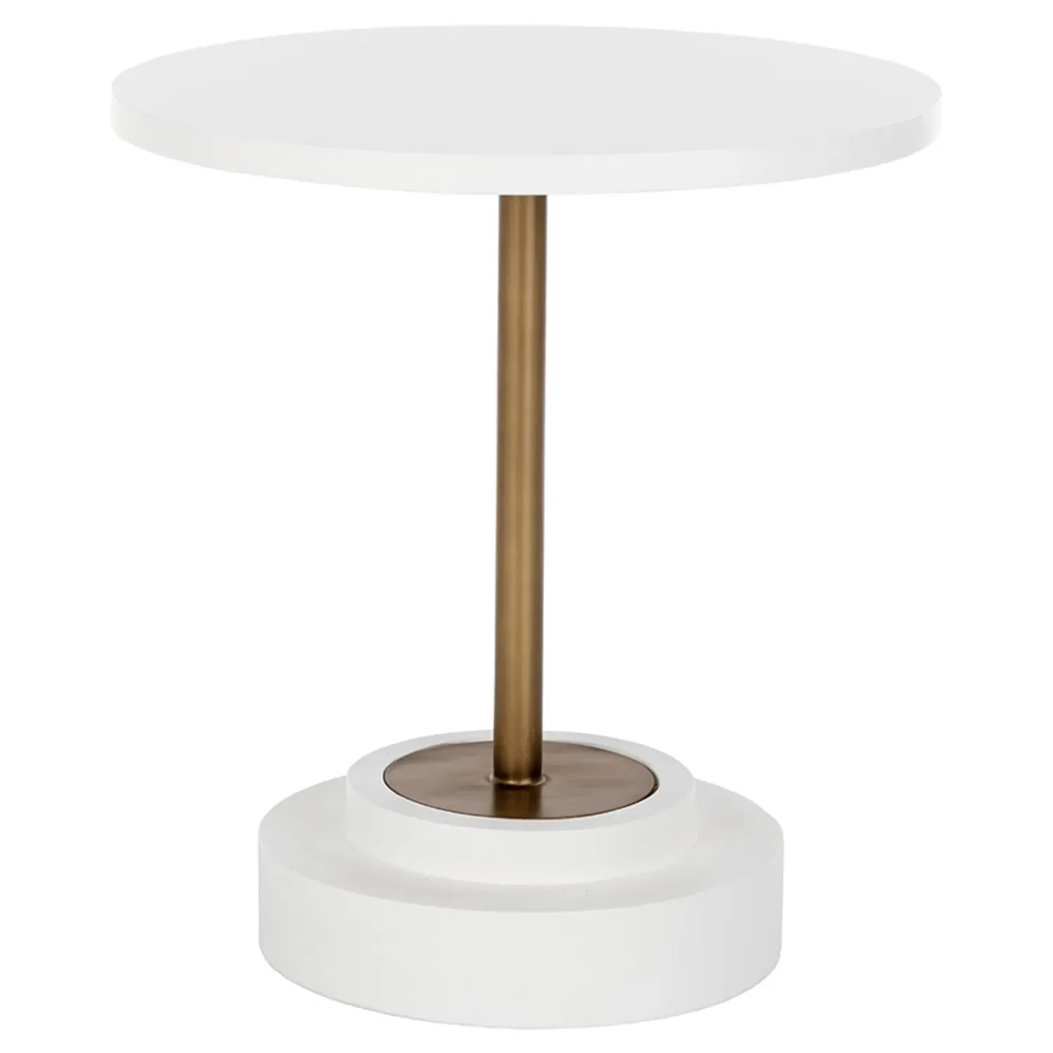 Drekavin Round Bistro Table - White, Concrete