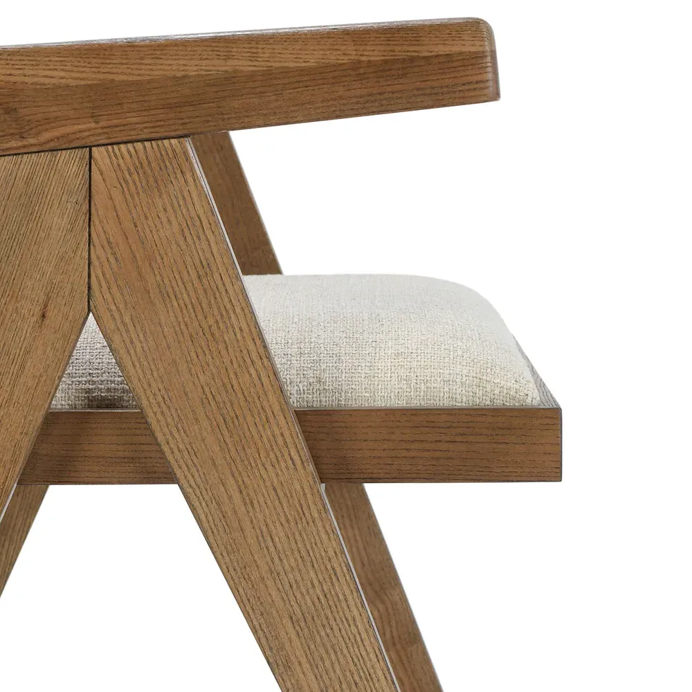 Drew Dining Chair - Beige, Ash Wood