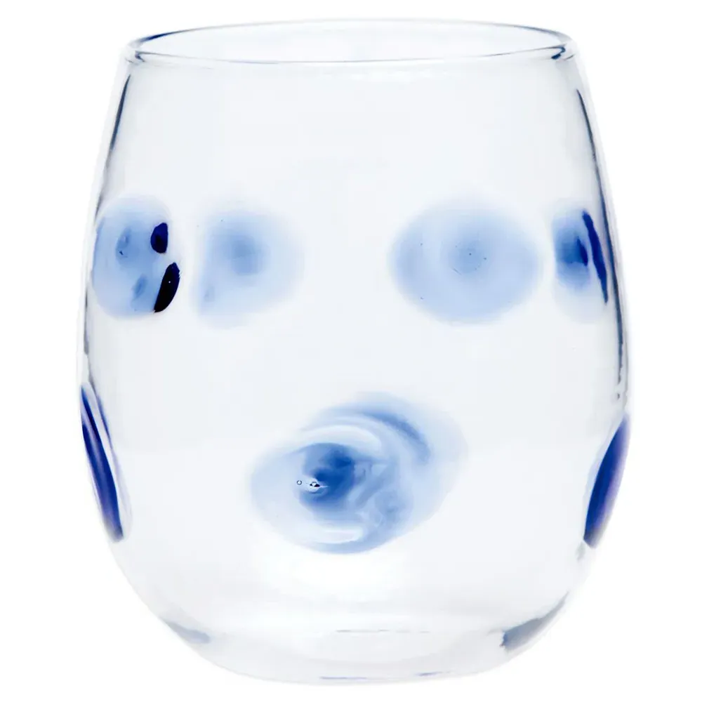 Drop Stemless Wine Glass - Blue image