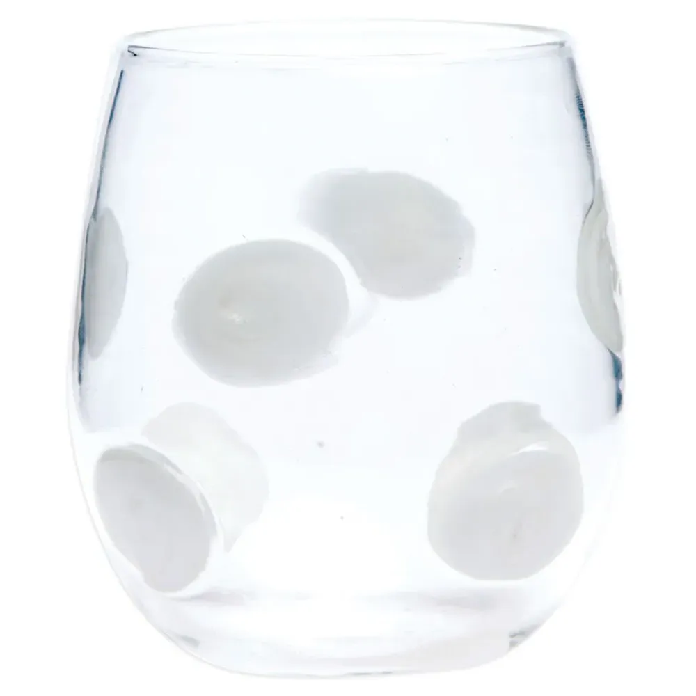 Drop Stemless Wine Glass - White image