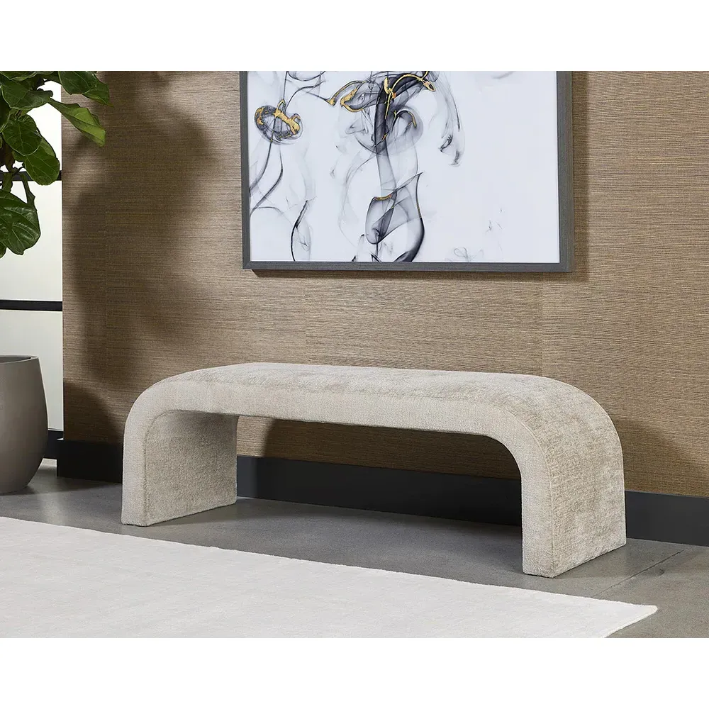 Drottra Arched Bedroom Bench - Taupe