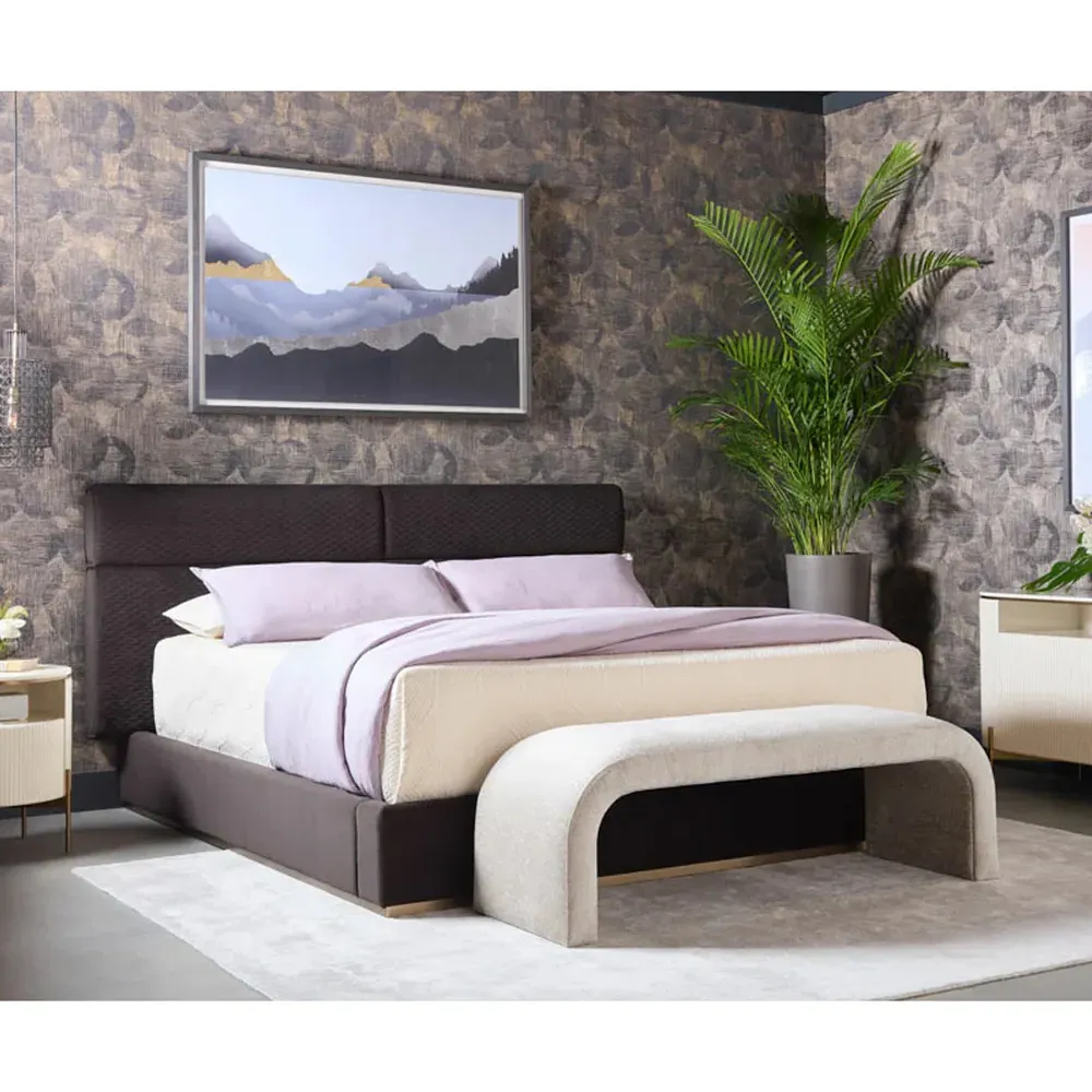 Drottra Arched Bedroom Bench - Taupe