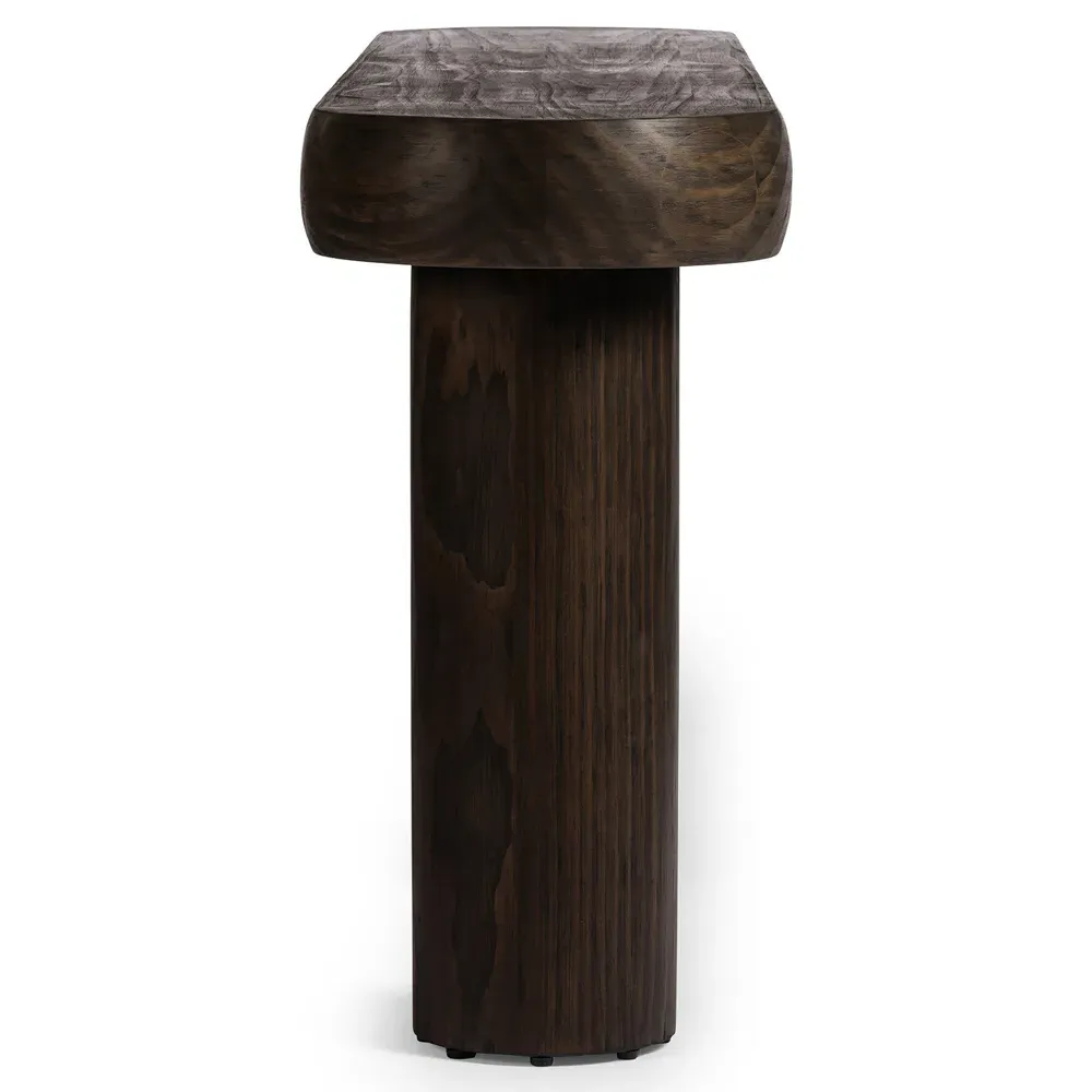Duke Oval Console Table - Dark Brown, Pine