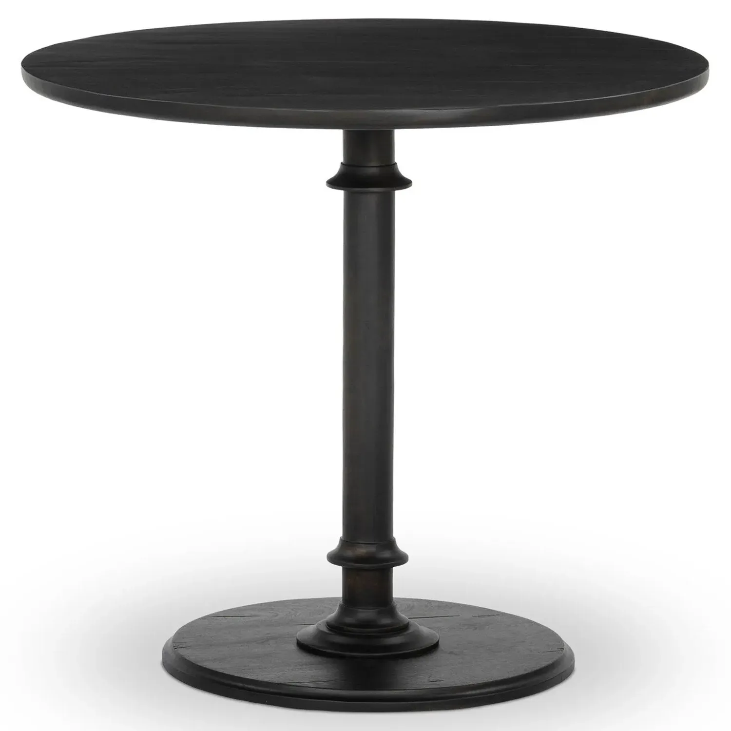 Duke Round Bistro Table - Dark, Reclaimed Wood