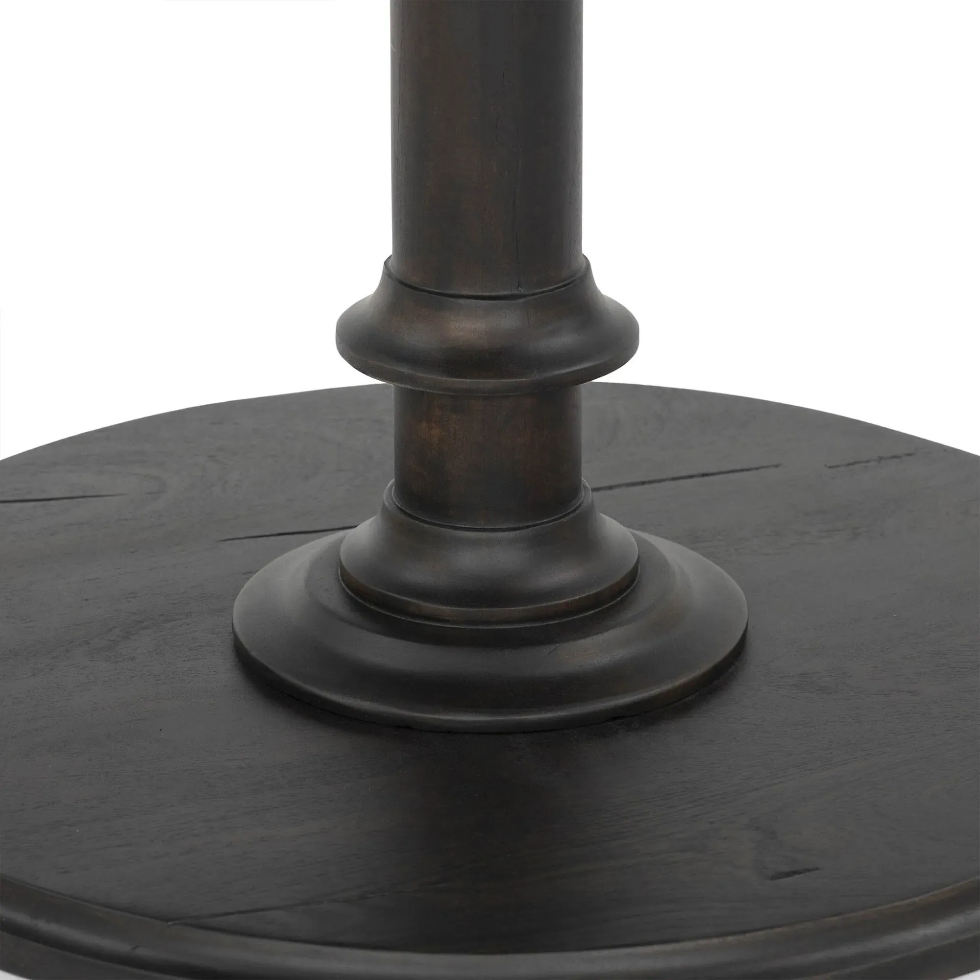 Duke Round Bistro Table - Dark, Reclaimed Wood