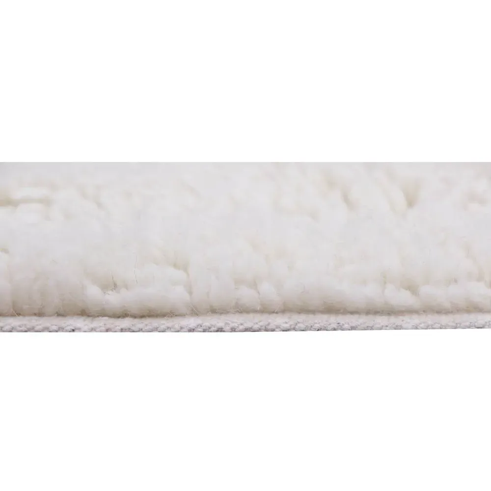 Dunes Shag Washable Rug - White, Wool