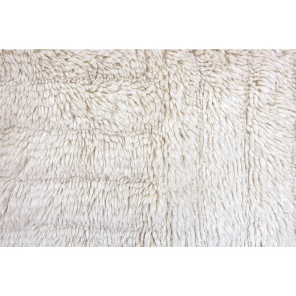 Dunes Shag Washable Rug - White, Wool