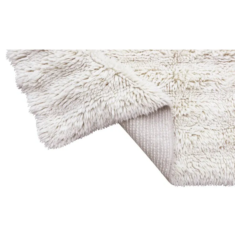 Dunes Shag Washable Rug - White, Wool