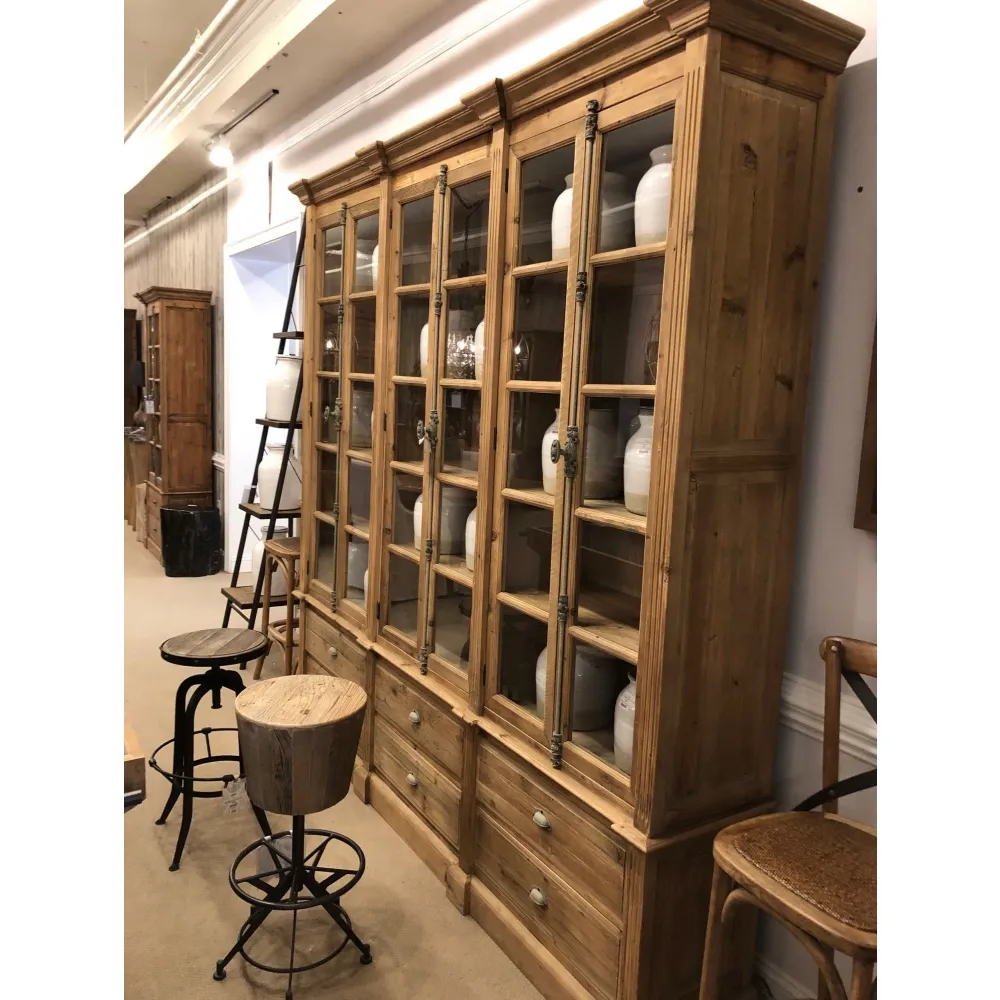 Dustin 6 Door Bookcase - Brown, Pine Wood