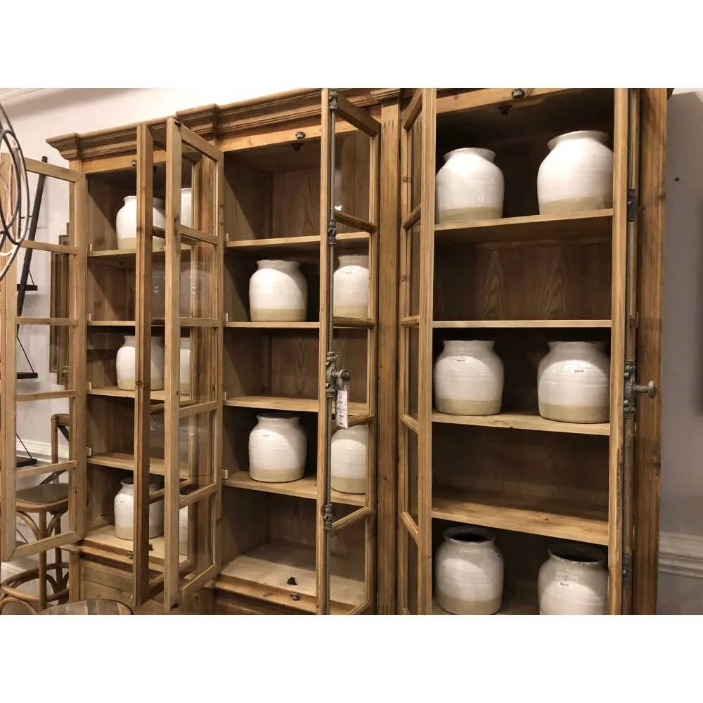 Dustin 6 Door Bookcase - Brown, Pine Wood