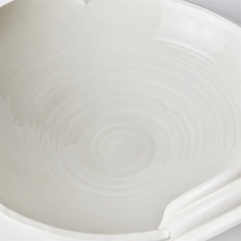Dylan Low Decorative Bowl - White, Ceramic