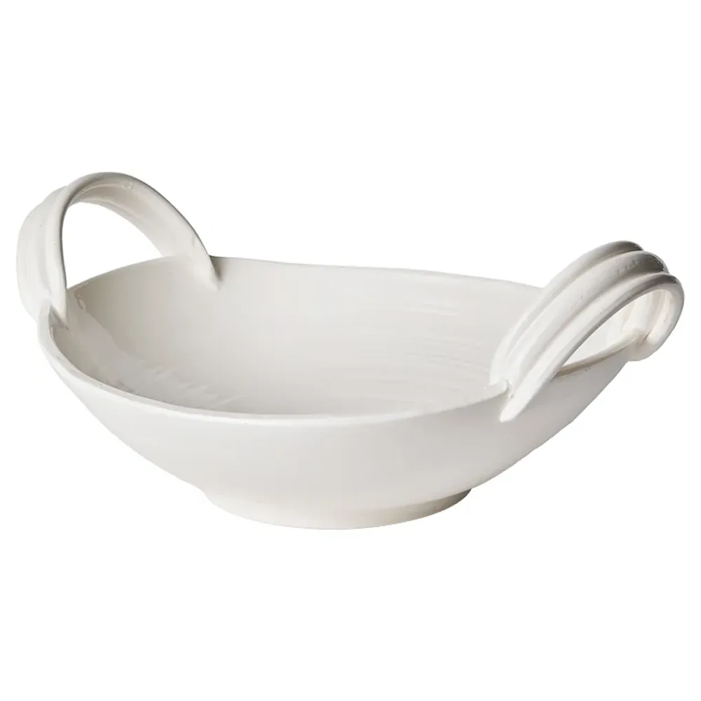Dylan Low Decorative Bowl - White, Ceramic