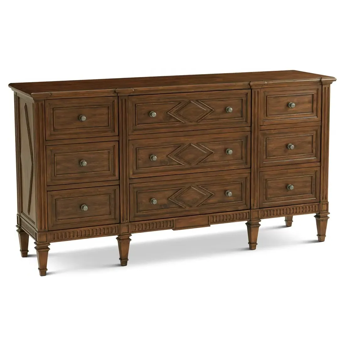 Dylan Triple Dresser - Distressed Brown, Beech Wood