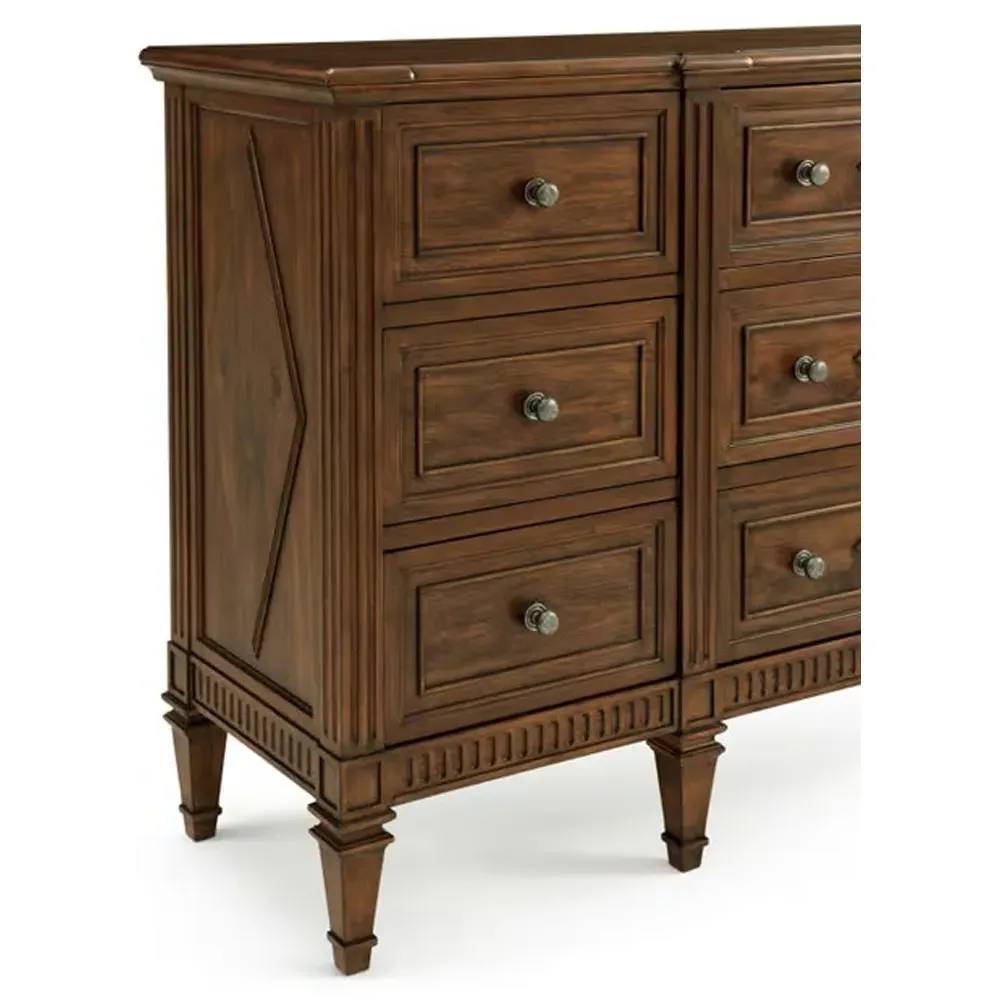 Dylan Triple Dresser - Distressed Brown, Beech Wood