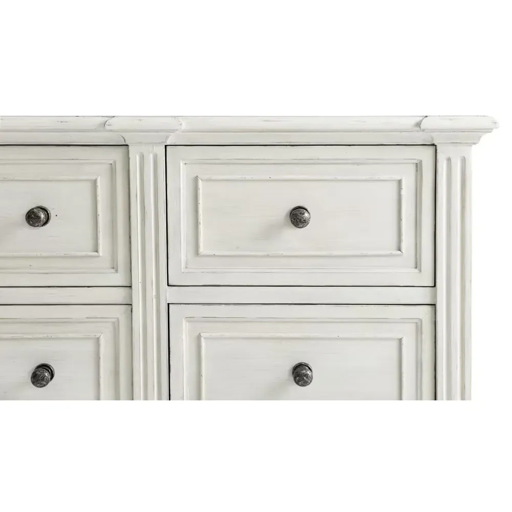 Dylan Triple Dresser - Distressed White, Beech Wood