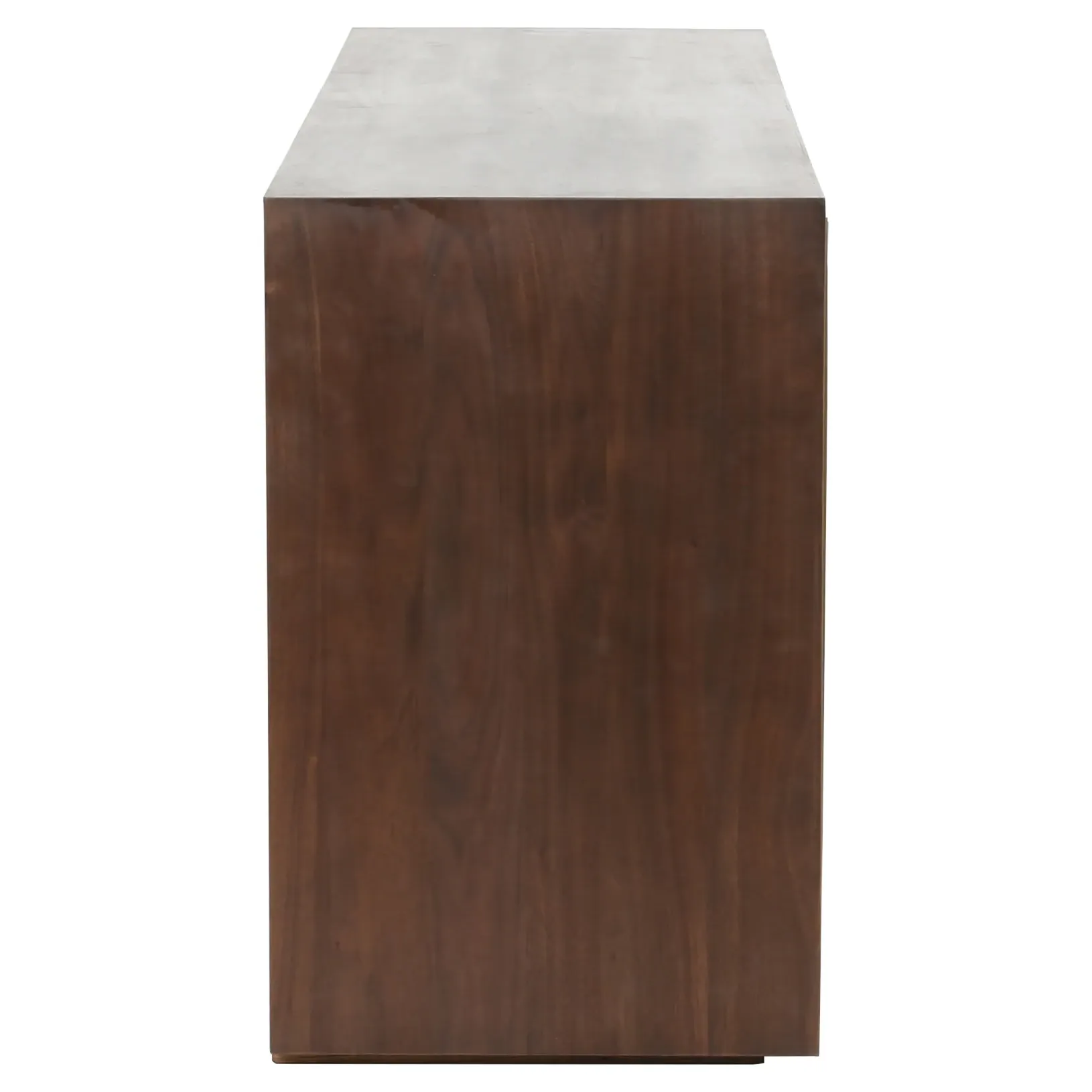 Earl Honeycomb Pattern Mirrored Door Sideboard - Dark Walnut