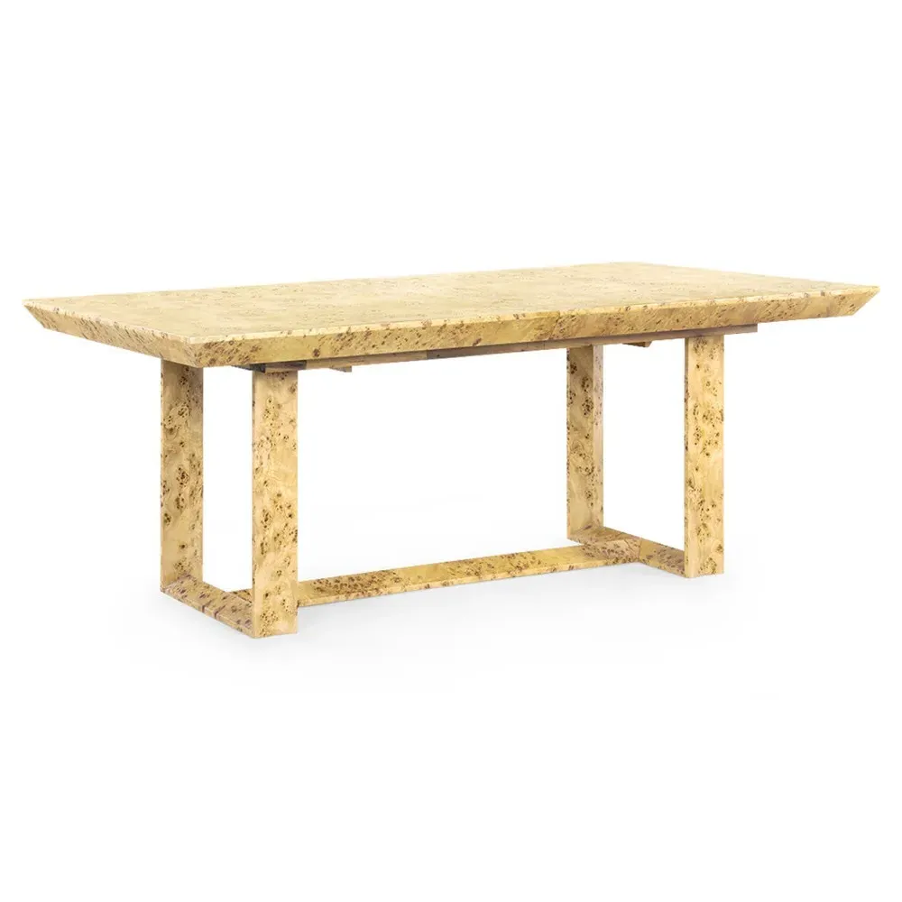 Easton Rectangular Extendable Dining Table - Brown, Burl Wood