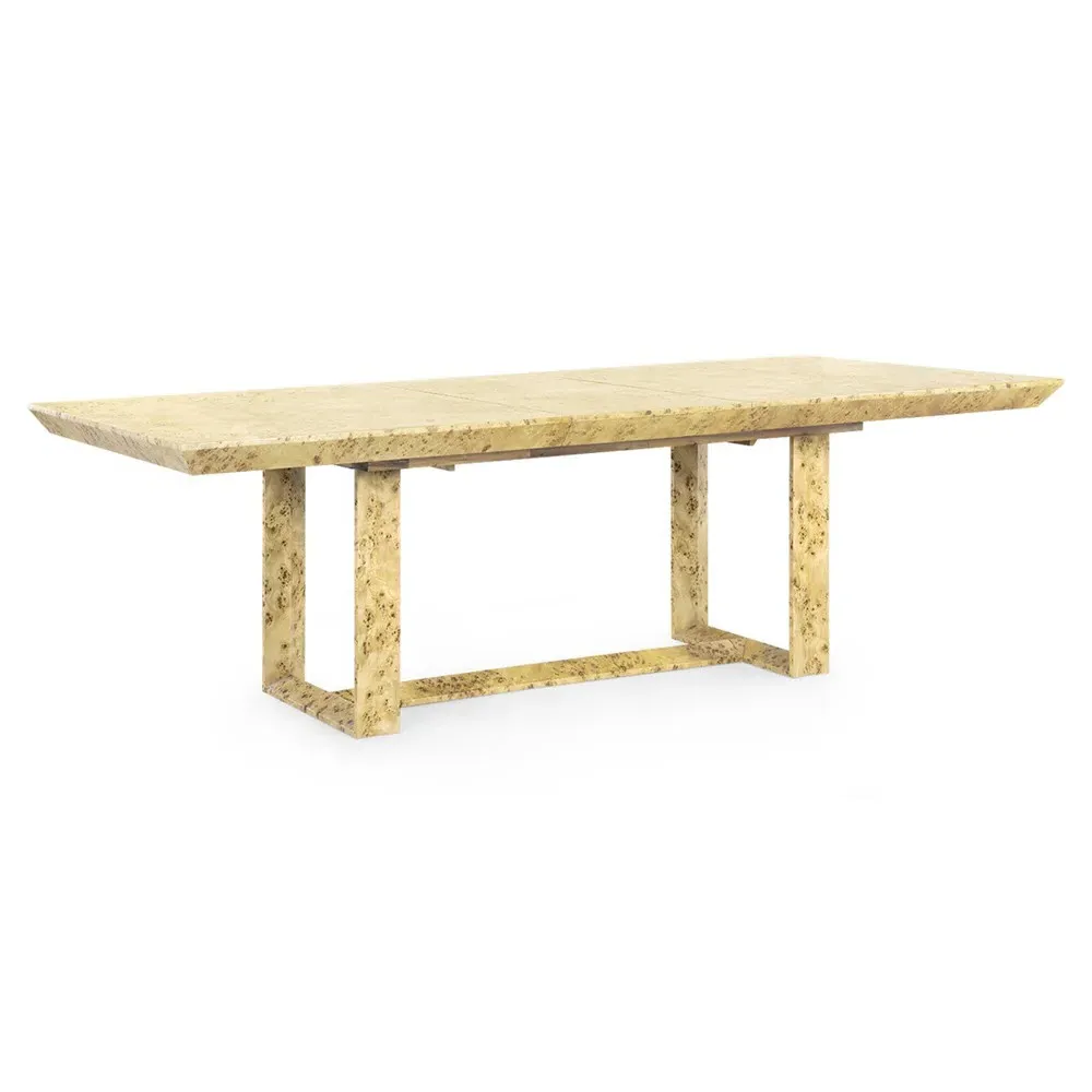 Easton Rectangular Extendable Dining Table - Brown, Burl Wood