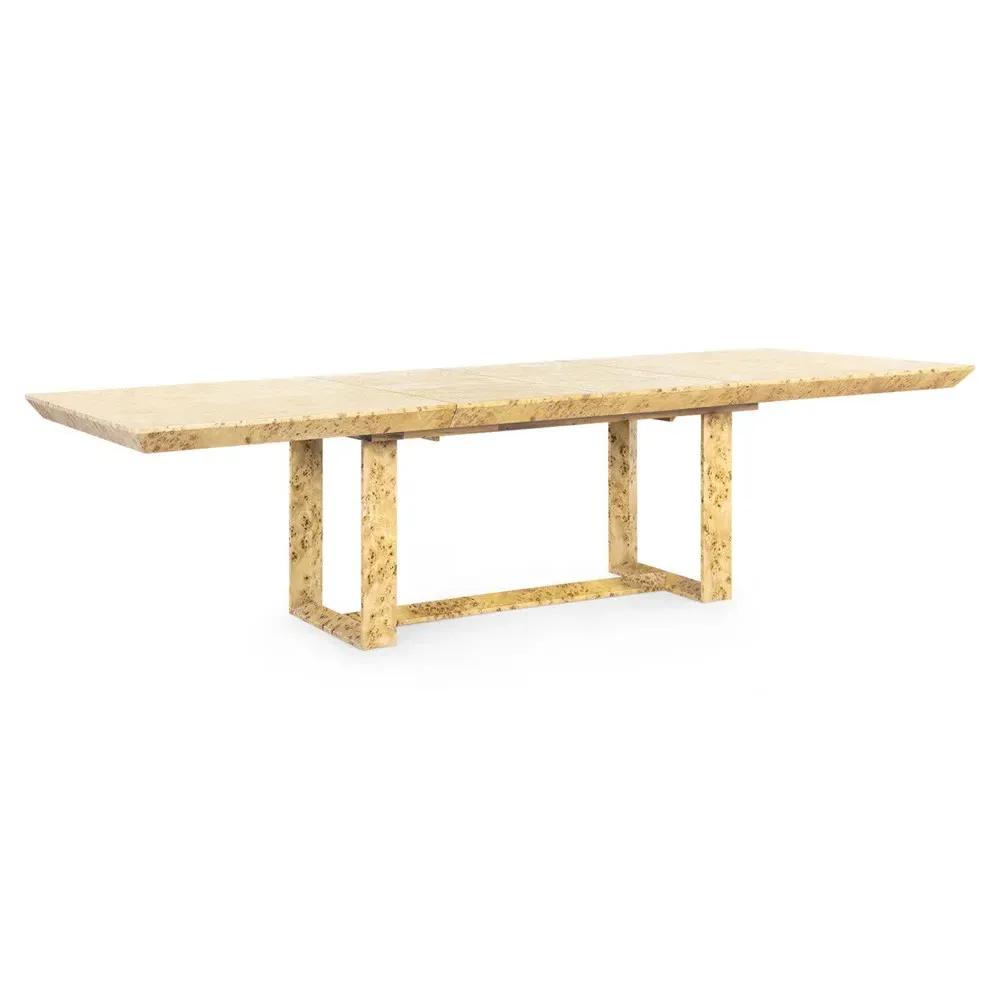Easton Rectangular Extendable Dining Table - Brown, Burl Wood