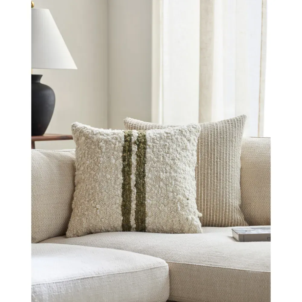 Easton Throw Pillow - Cream, Wool