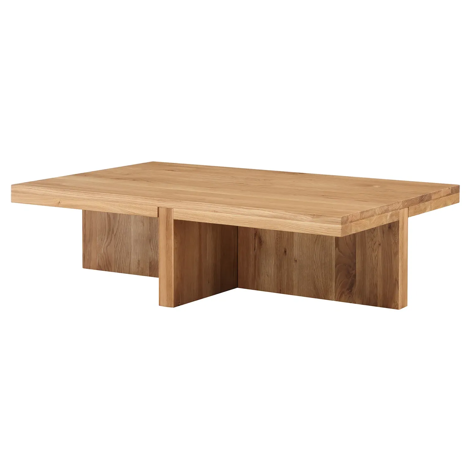 Edgar Rectangular Coffee Table - Brown, Oak Wood