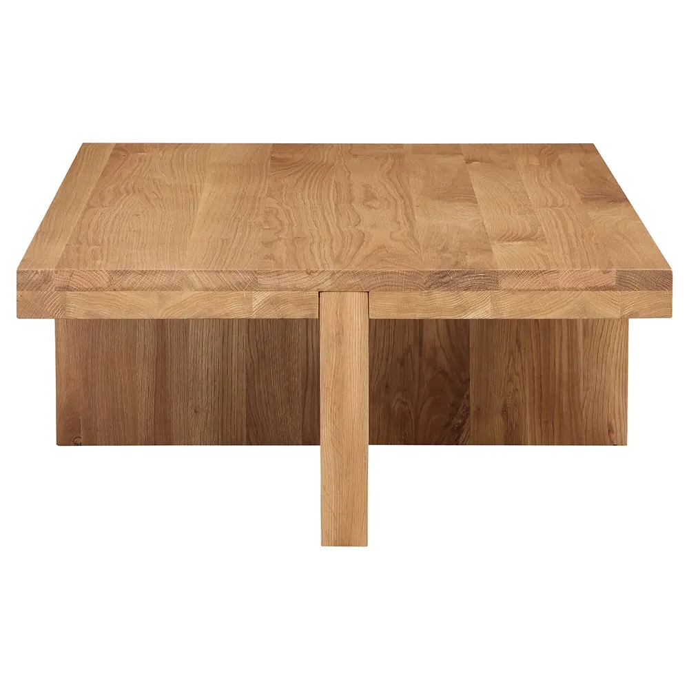 Edgar Rectangular Coffee Table - Brown, Oak Wood