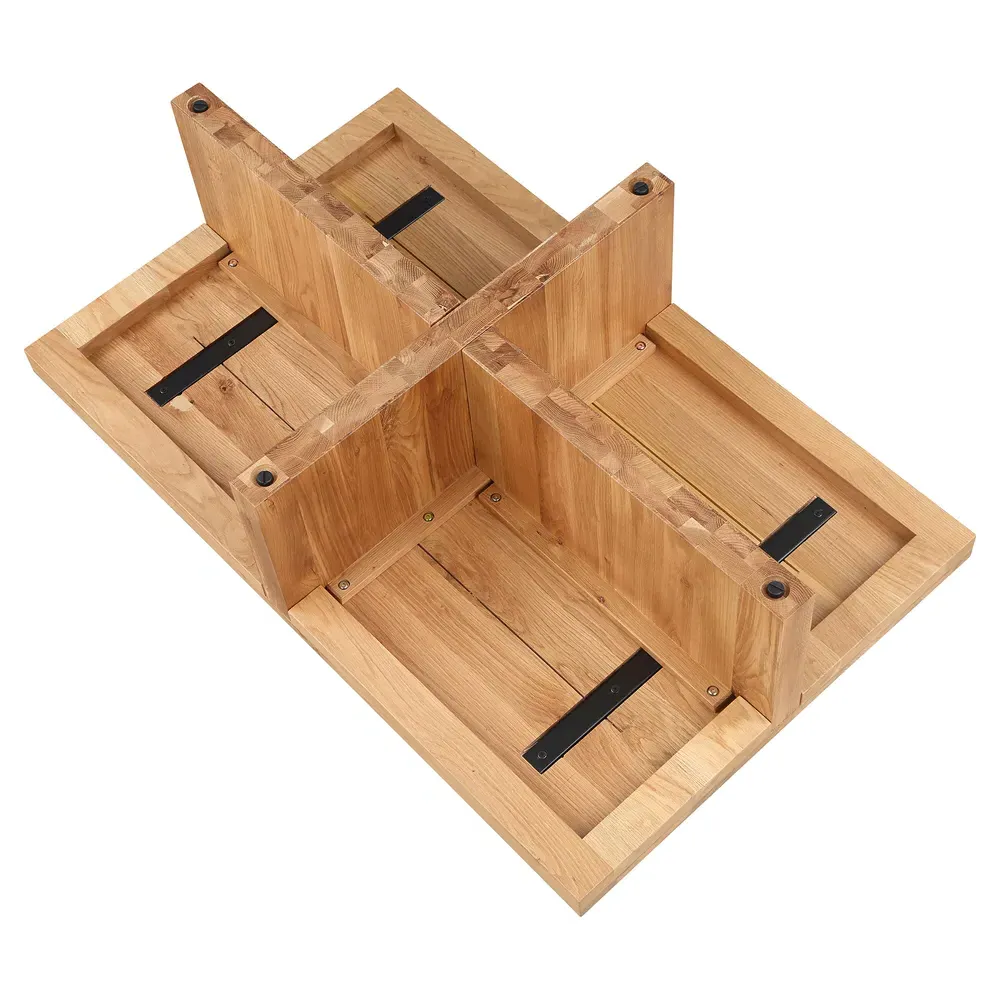 Edgar Rectangular Coffee Table - Brown, Oak Wood