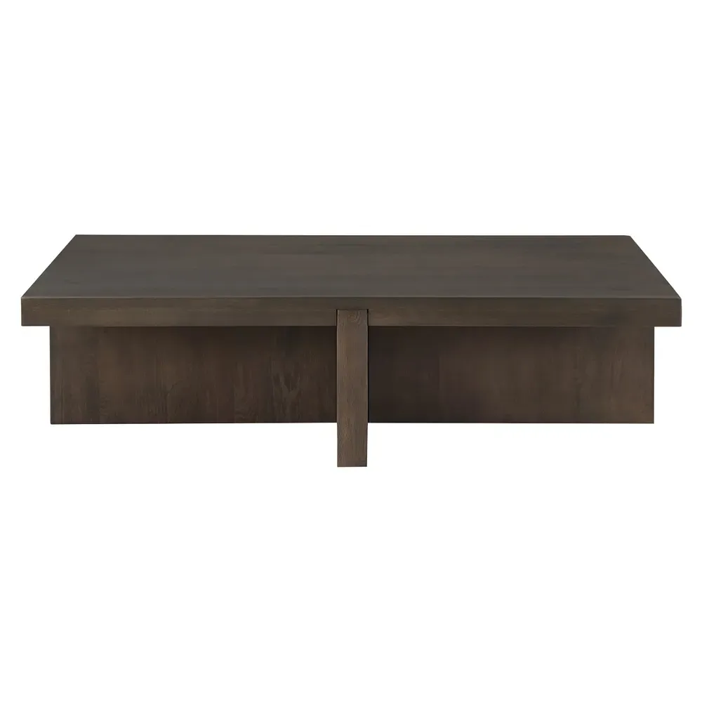 Edgar Rectangular Coffee Table - Dark Brown, Oak Wood