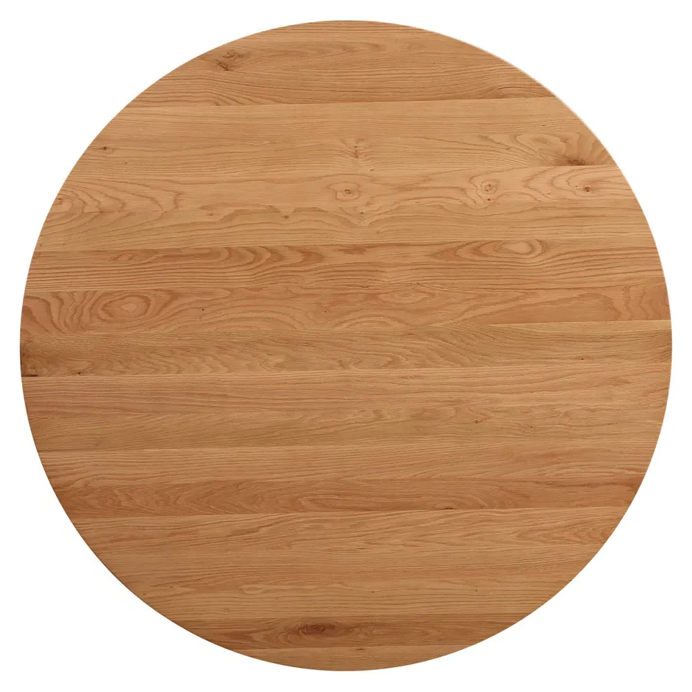 Edgar Round Coffee Table - Brown, Oak Wood