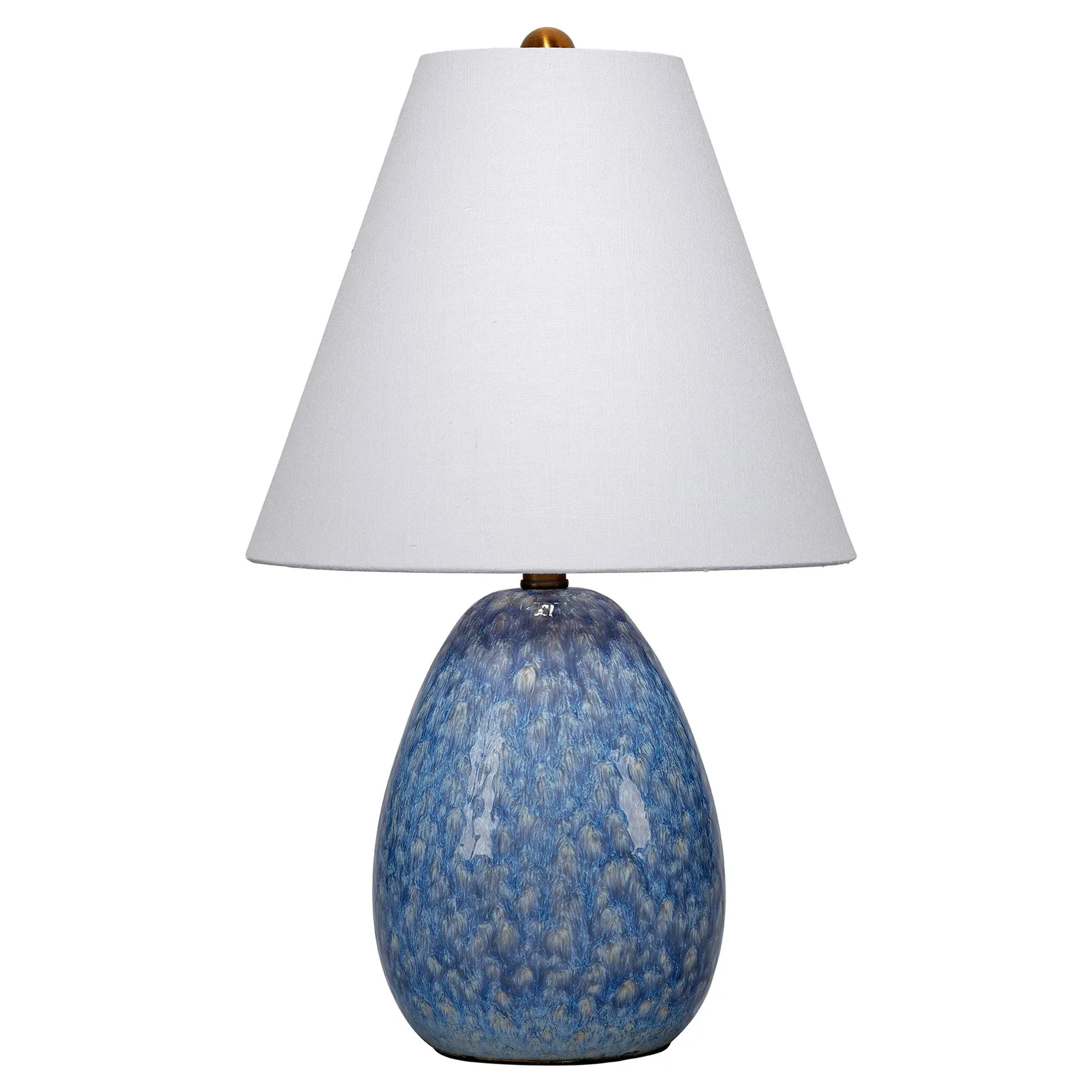 Edie Linen Shade Table Lamp - Blue, Ceramic