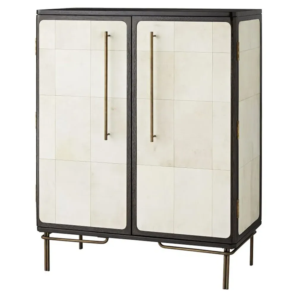 Edison Bar Cabinet - Ebony, Oak Wood