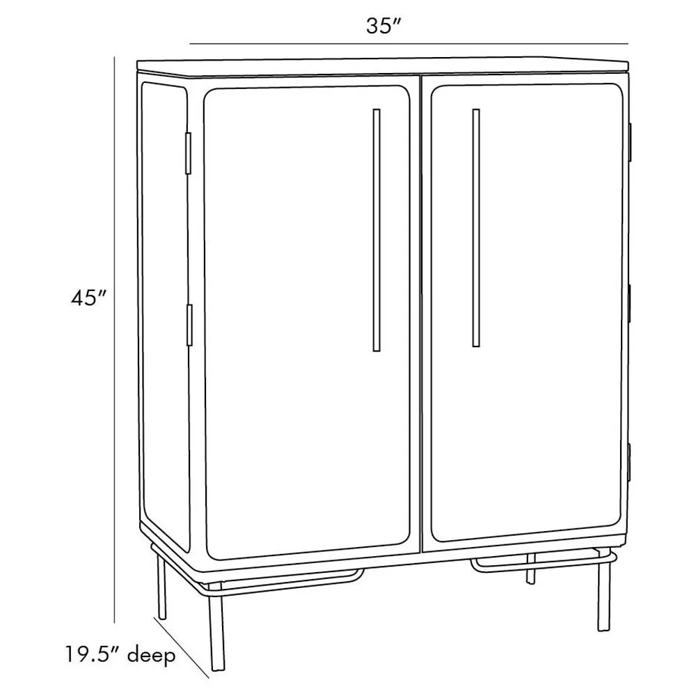 Edison Bar Cabinet - Ebony, Oak Wood
