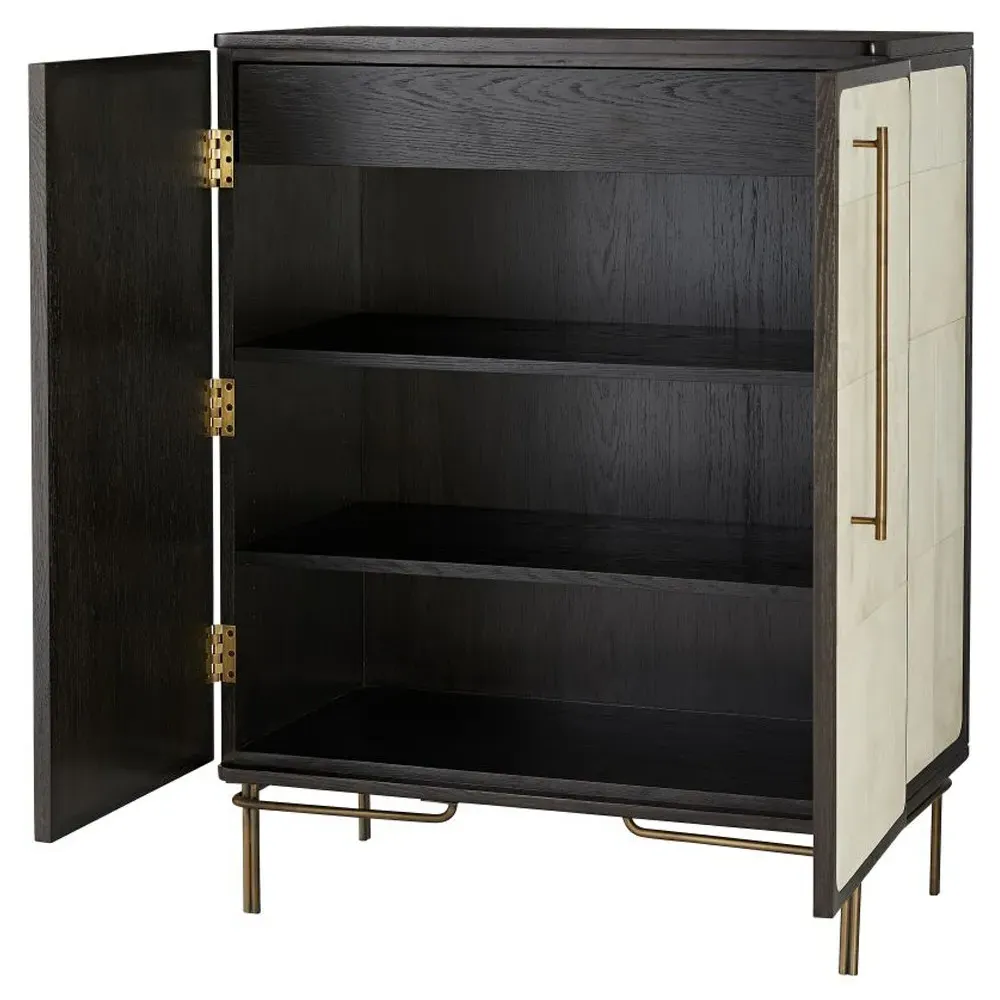 Edison Bar Cabinet - Ebony, Oak Wood