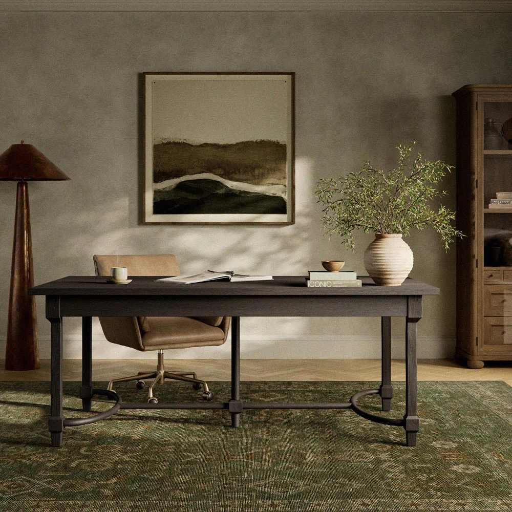 Edison Desk - Smoked Black, Oak