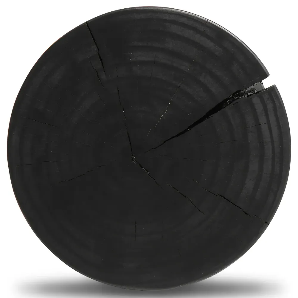 Edison Round End Table - Black, Pine Wood