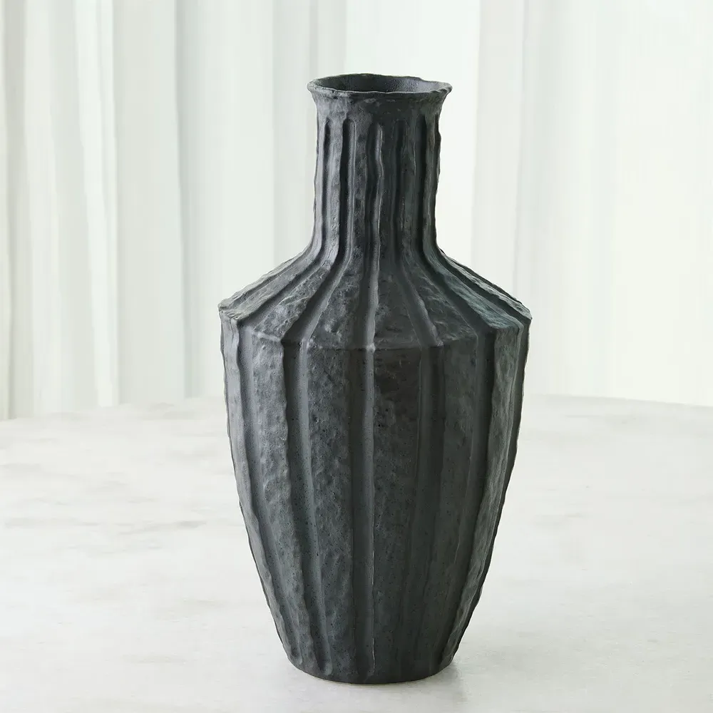 Edith Large Decorative Vase - Black, Ceramic