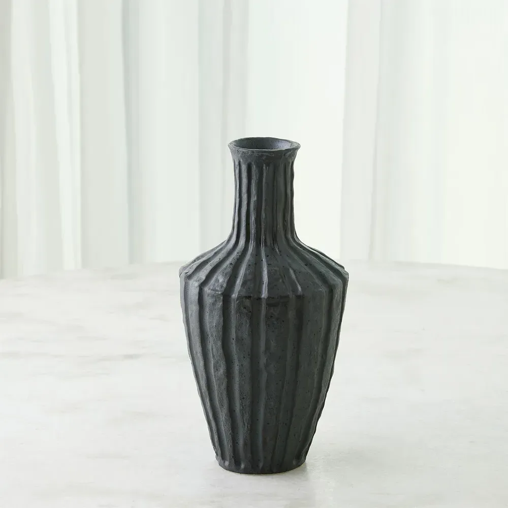Edith Small Decorative Vase - Black, Ceramic