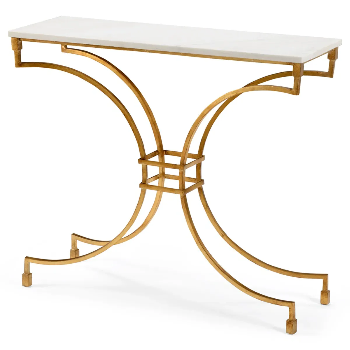 Edmund Console Table - Gold, Marble image