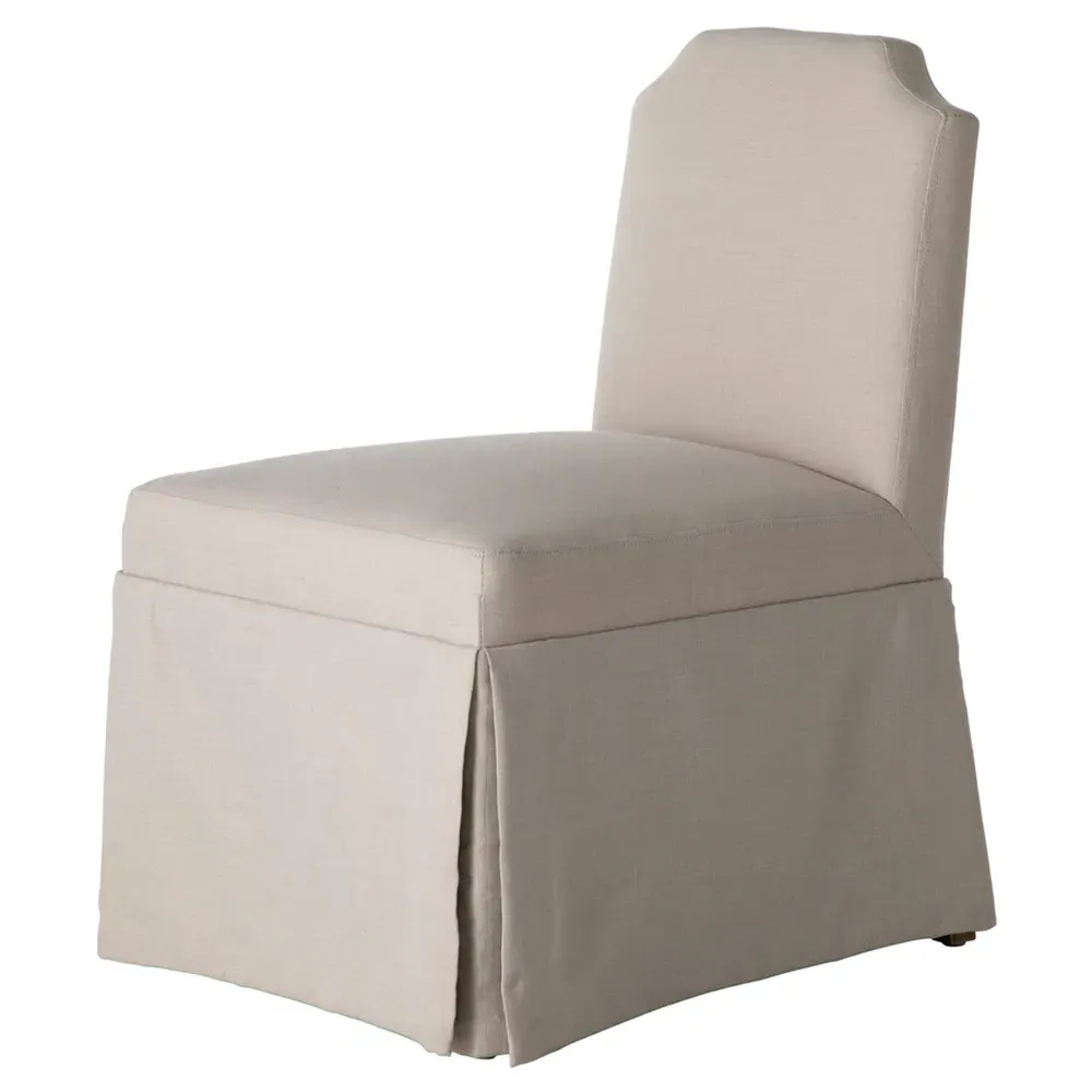Edmund Slipcovered Dining Side Chair - Beige