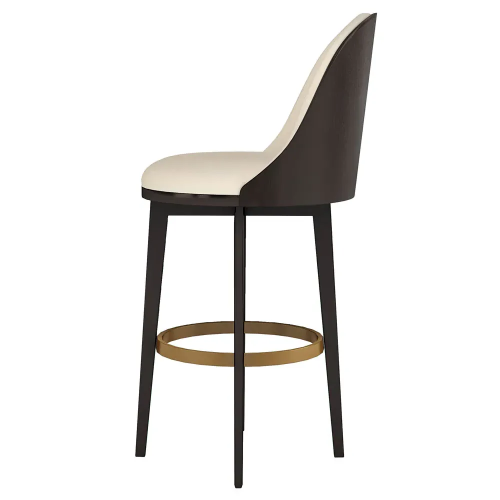 Edran Swivel Bar Stool - Cream, Birch Wood