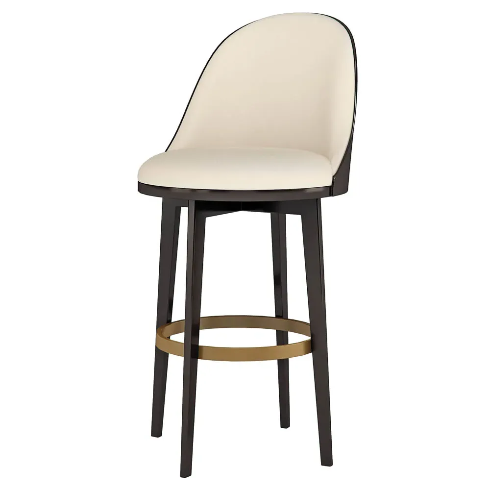 Edran Swivel Bar Stool - Cream, Birch Wood