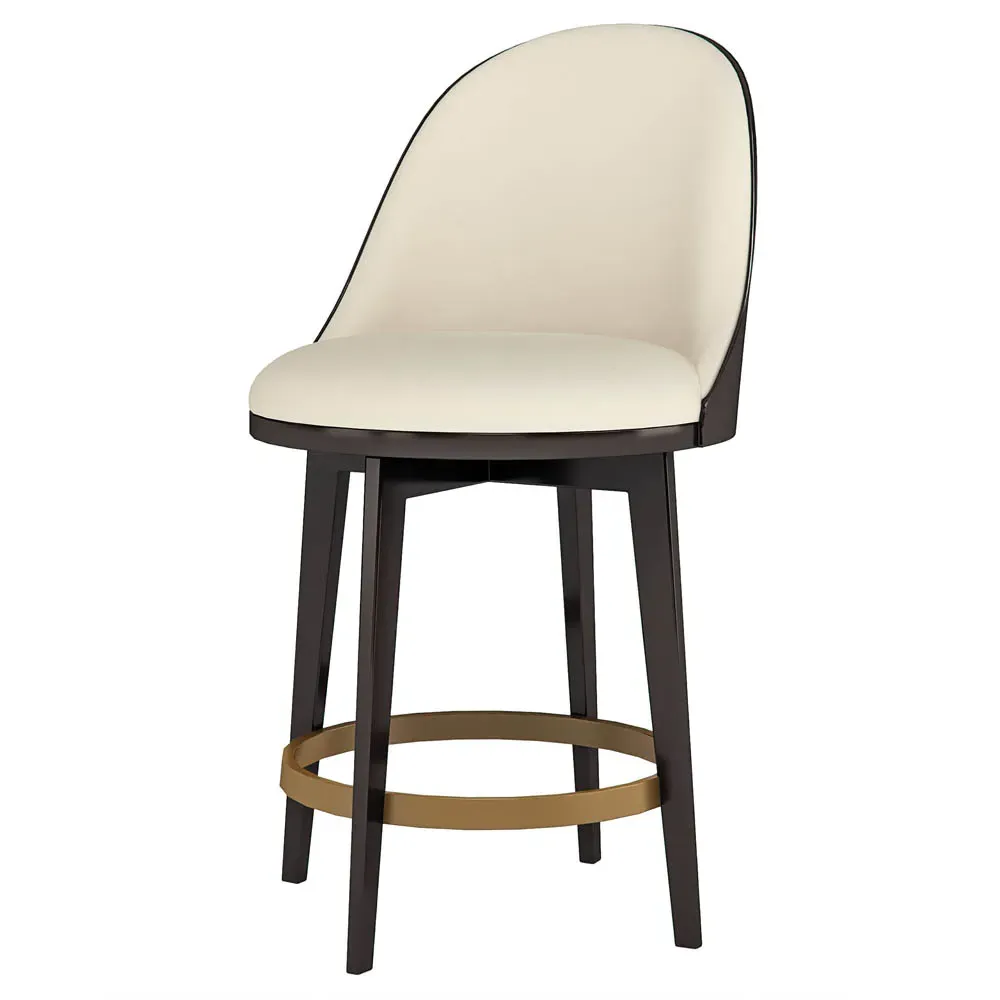 Edran Swivel Counter Stool - Cream, Birch Wood