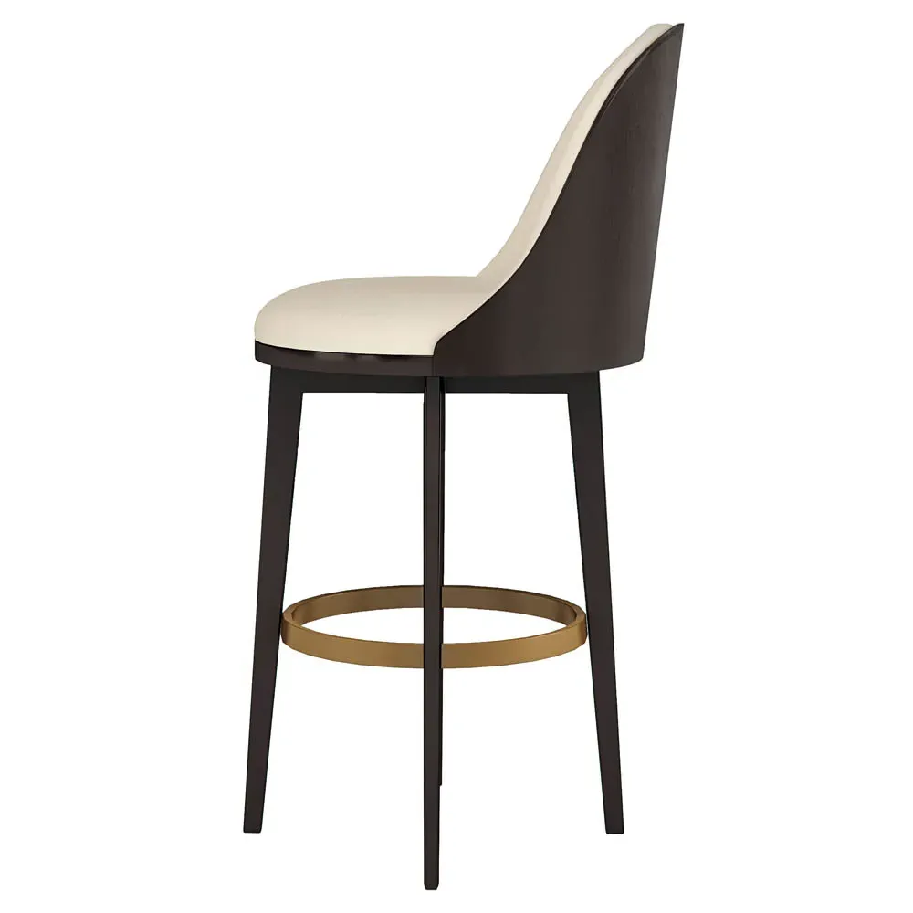 Edran Swivel Counter Stool - Cream, Birch Wood