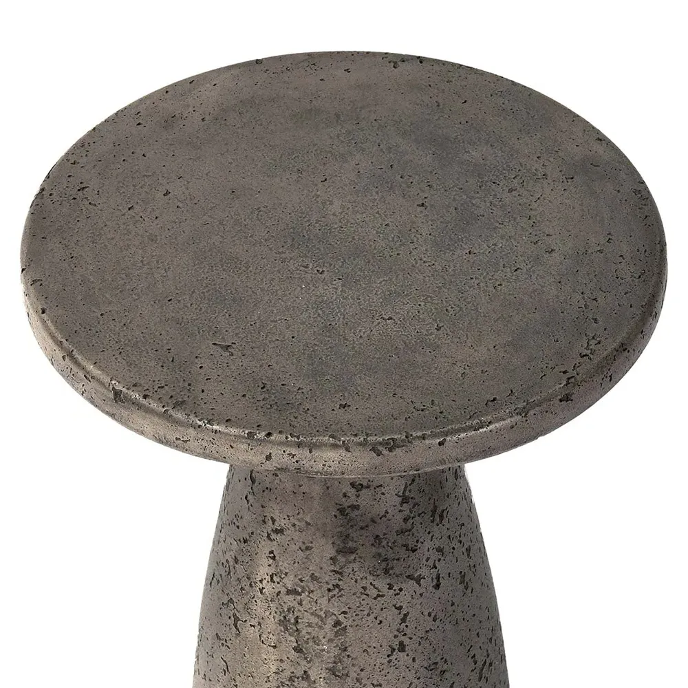 Eduard Round Outdoor Side Table - Dark Grey, Concrete