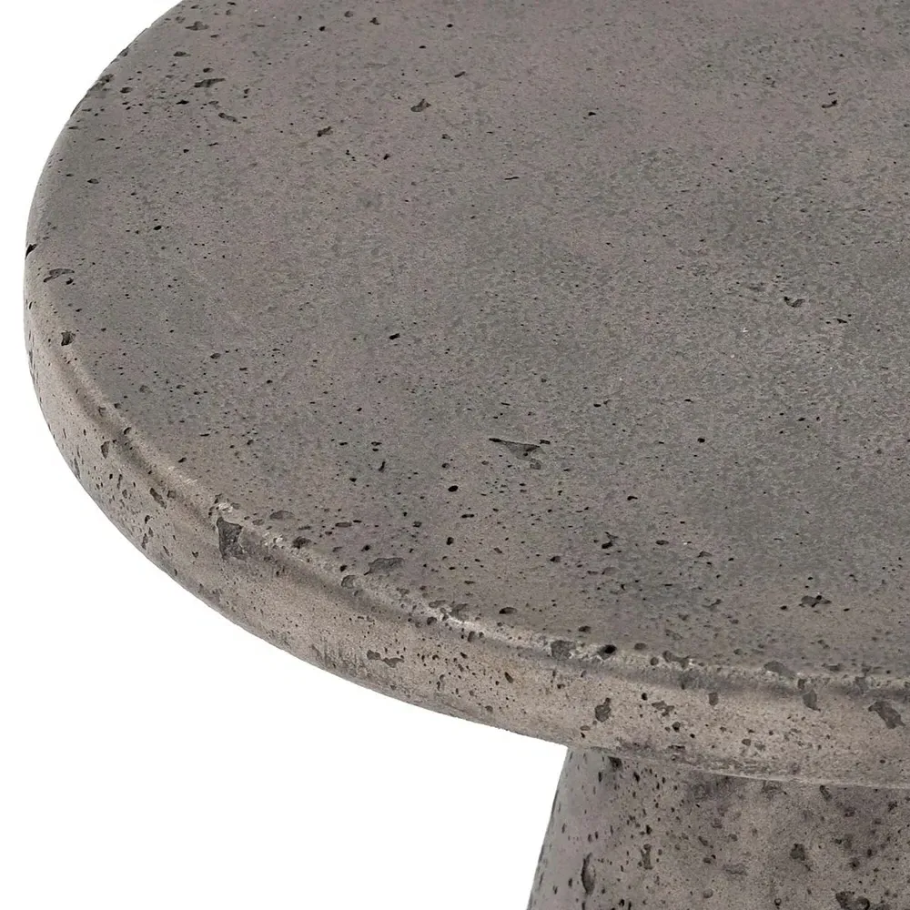 Eduard Round Outdoor Side Table - Dark Grey, Concrete