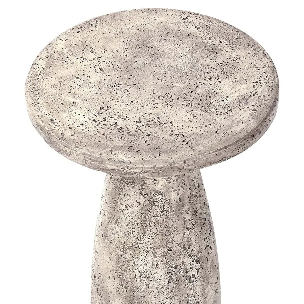 Eduard Round Outdoor Side Table - Light Grey, Concrete