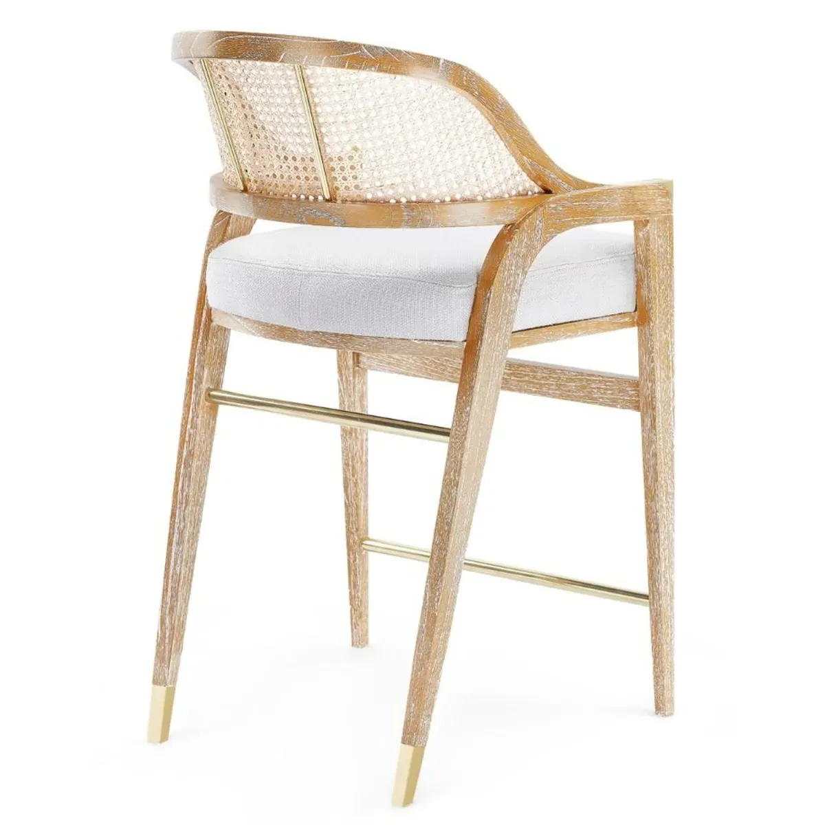 Edward Counter Stool with Woven Cane - Natural, Mahogany