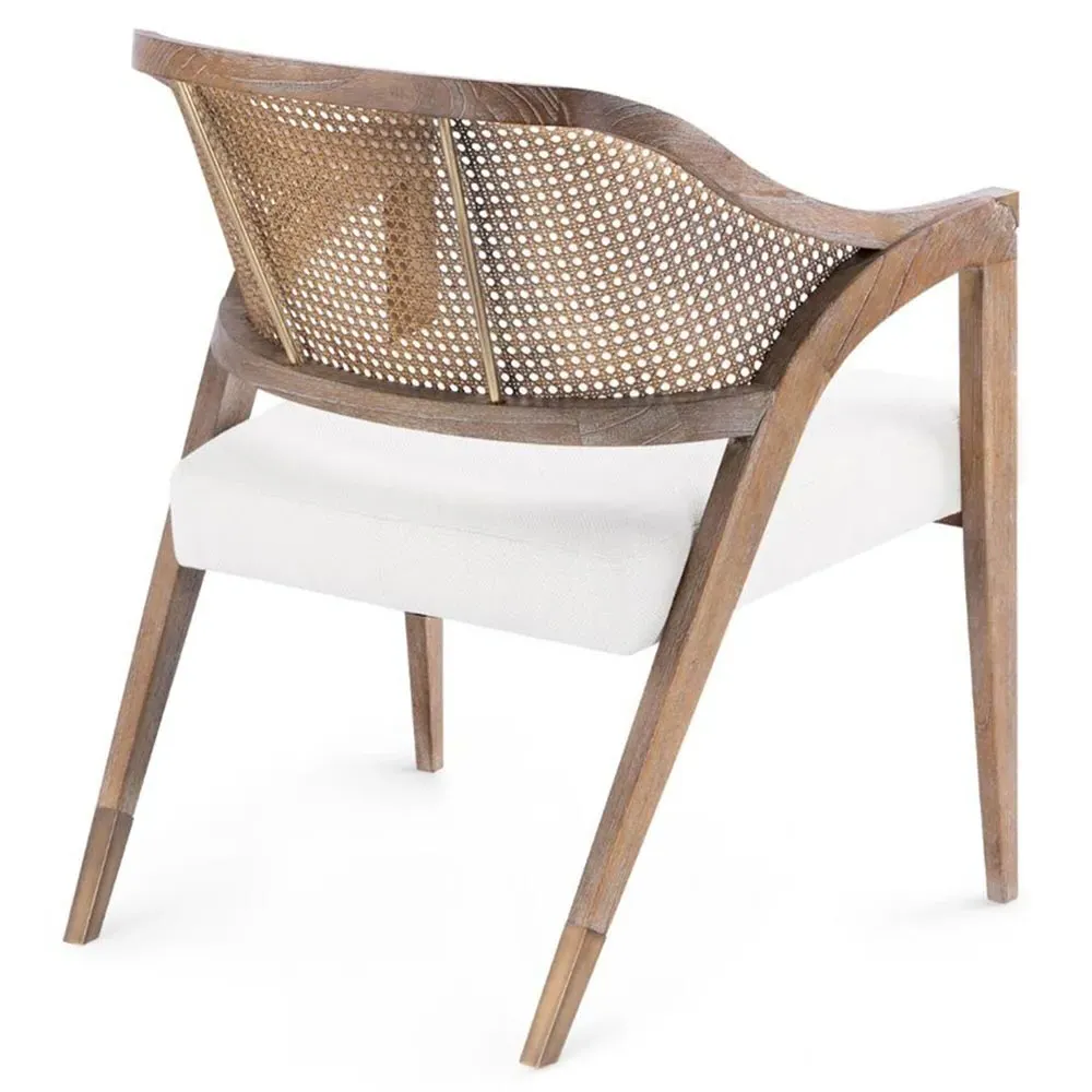 Edward Lounge Chair - White, Mahogany