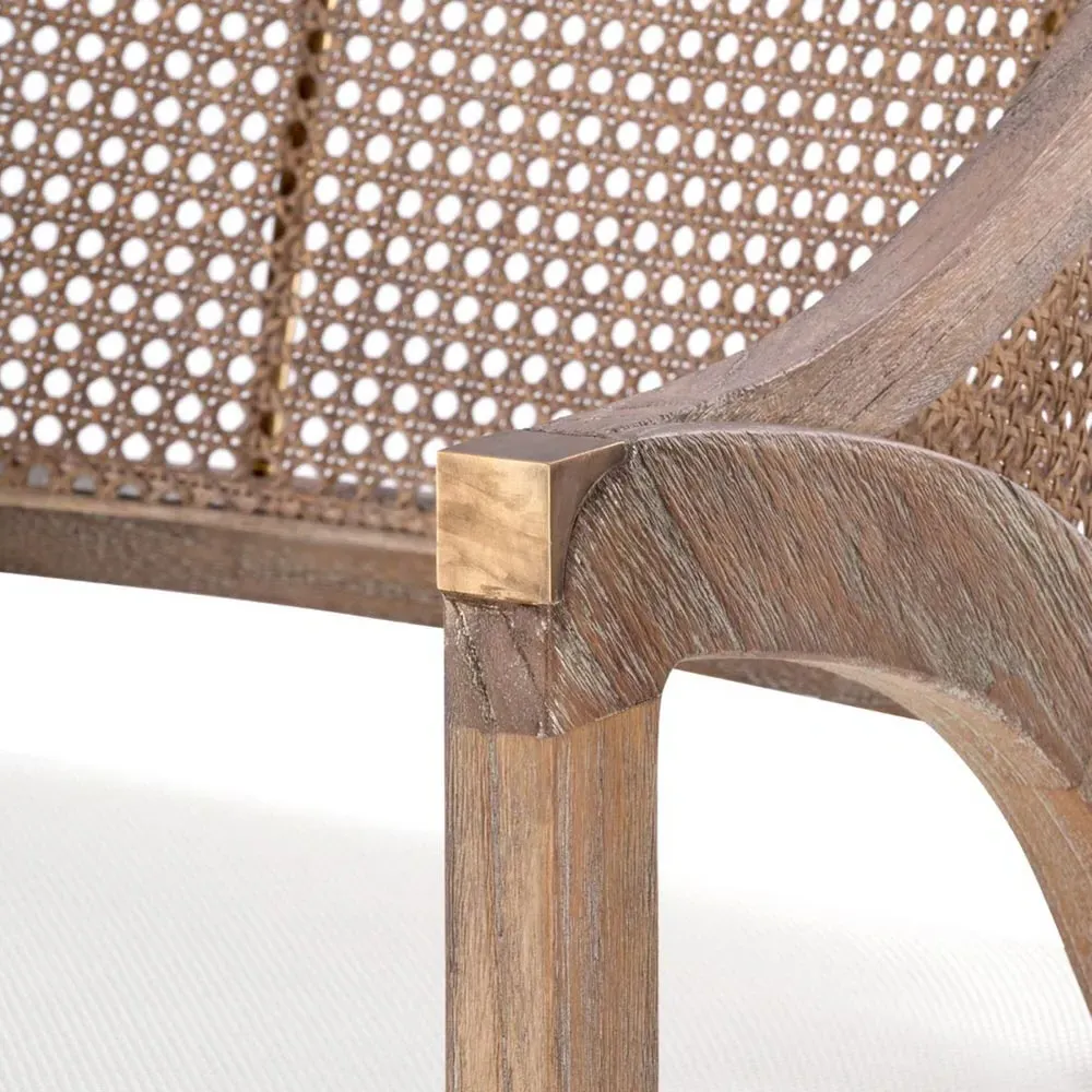 Edward Lounge Chair - White, Mahogany