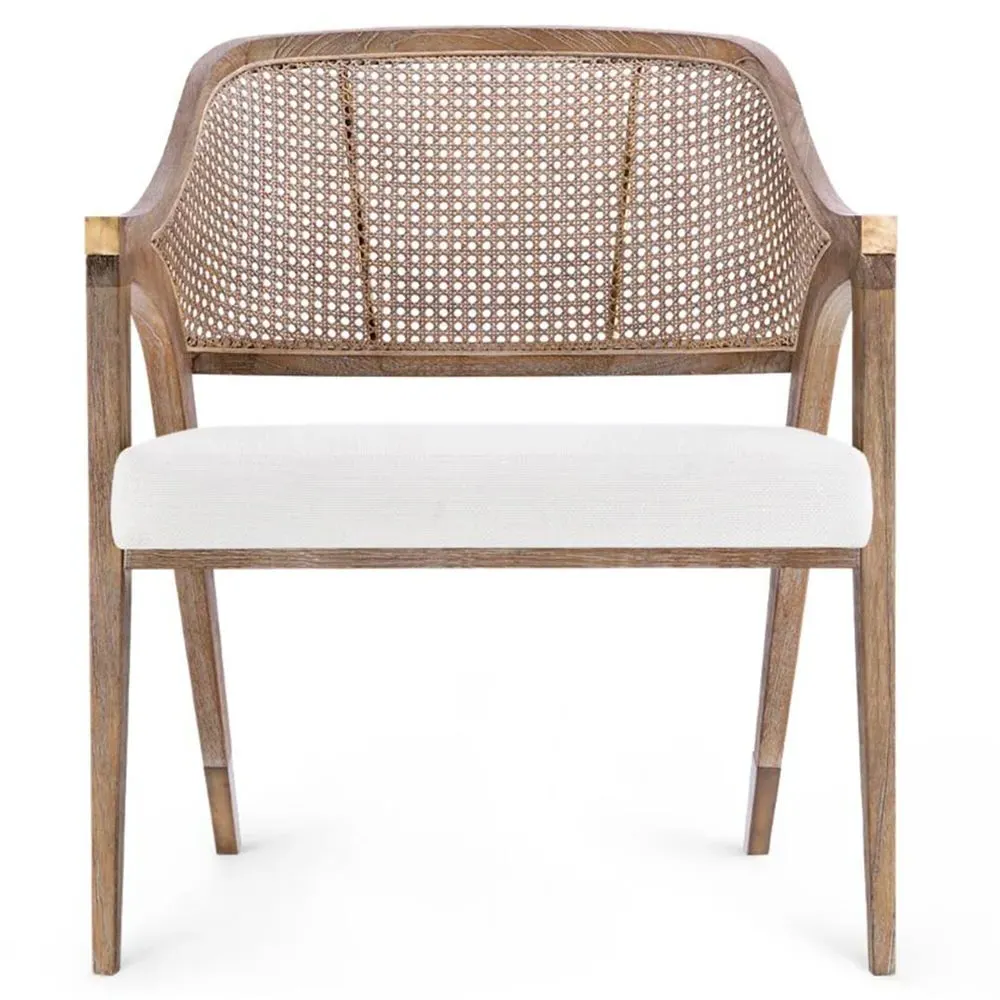 Edward Lounge Chair - White, Mahogany image